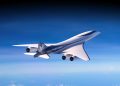 An Overture airplane in flight