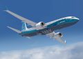 Boeing 737-Max in flight. It is the cheapest Boeing jet to rent or lease