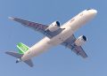 Chinese-made COMAC C919 on a previous test flight